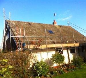 Scaffolding for Rooftop Handrails